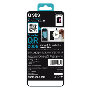 Screen protector Clear Curvo per Samsung Galaxy S9