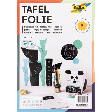 FOLIA Tafelfolie 135my 5 Blatt 390490 schwarz, selbstklebend 5 Stück
