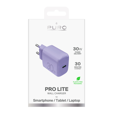 Caricabatterie Da Parete Pro Lite 1 USB-C, 30W | Puro