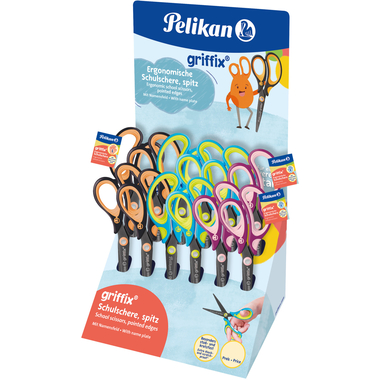 PELIKAN Display Schere Griffix 605380 spitz, ass. 12 Stk.