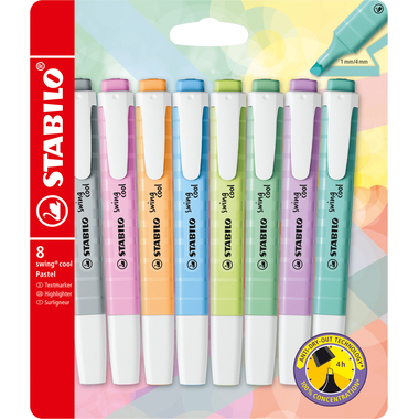 STABILO Swing Cool Leuchtmarker 275/8-08-2 Pastell, Etui 8 Stk.