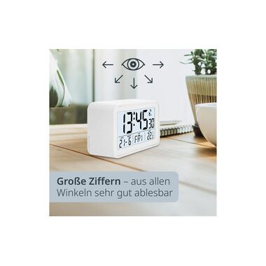 ADE sveglia digitale radiocontrollata Bianca