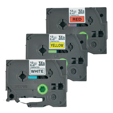 PTOUCH Nastro TZ-231/TZ-431/TZ-631 TZe-31M3 bianco/rosso/giallo 12 mm