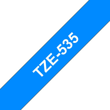 PTOUCH Nastro, plastific. bianco/blu TZe-535 PT-1280VP 12 mm