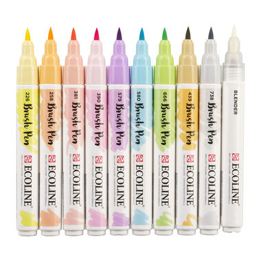 TALENS Ecoline Brush Pen Set 11509811 ass. Pastel 10 Stück