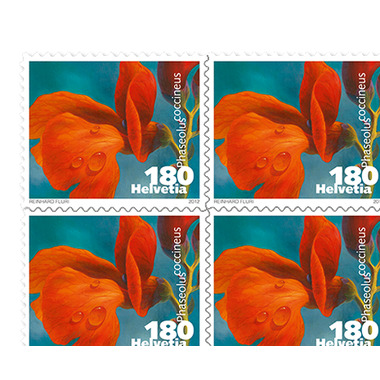 Timbres CHF 1.80 «Haricot d'Espagne», Feuille de 10 timbres Feuille Légumes en fleur, autocollant, non oblitéré