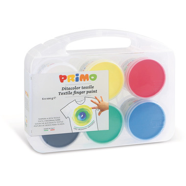 PRIMO Fingermalfarbe 6x100g 228TXD100SP textil