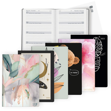 BIELLA Agenda Memento Trend 2025 825413750025 1S/2P Flower ML 10.1x14.2cm