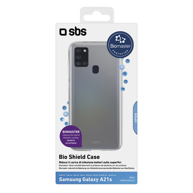 Soft, transparent, antimicrobial cover for Samsung Galaxy A21s