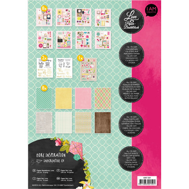 I AM CREATIVE Bloc de papier artisanal 4087.597 Love A4