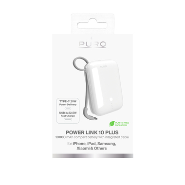 Ricarica rapida e senza ingombri: con cavo USB-C Power Delivery da 20W integrato ed uscite USB-A / USB-C per ricariche multiple