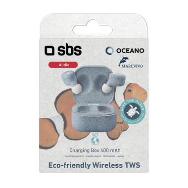 Écouteurs True Wireless Stereo et boîtier de recharge composés à 40% de matériaux biodégradables
