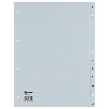 HETZEL Register PP A4 25256481 grau 1-12