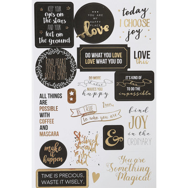 I AM CREATIVE Stickerbook 4087.473 Sprüche, 5 Blatt