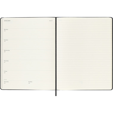 MOLESKINE Agenda Classic X-Large 2027 DHB12WN4Y27 1W/1S schwarz HC 19x25cm