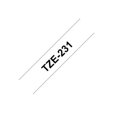 PTOUCH Nastro, plastific. nero / bianco TZe - 231 PT - 1280VP 12 mm