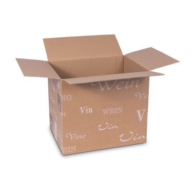 Boîte pliante "Trans-Scripto" à compartiments pour 12x bouteilles de 0.75l avec hauteur de bouteille 292mm & Ø85mm