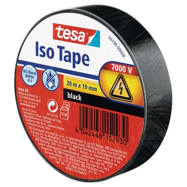 TESA Ruban isolant 56190-00008 19mmx20m noir