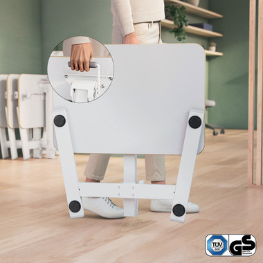 LEITZ Bureau assis-debout ergo 6588-00-01 Blanc, réglable en hauteur