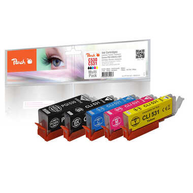 Peach Multi Pack, compatible avec Canon PGI-530, CLI-531