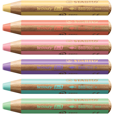 STABILO Crayon couleur Woody 3 in 1 880/201 jaune pastel