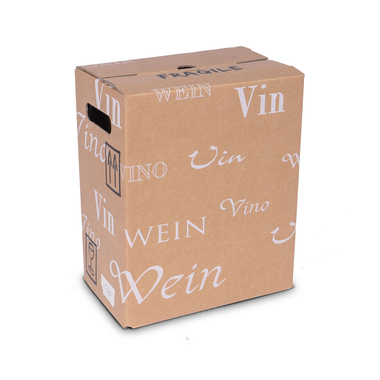 Height adjustable folding box "Trans-Scripto" for 6x 0.75l bottles with bottle height 330mm & Ø82mm
