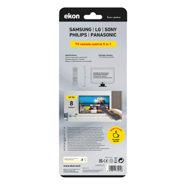 Samsung, Sony, Philips, Panasonic TV remote control | Ekon