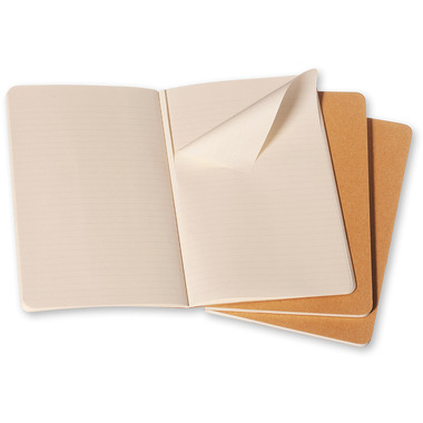 MOLESKINE Quaderno Cahier A5 704987 rigato, natur 3 pezzi