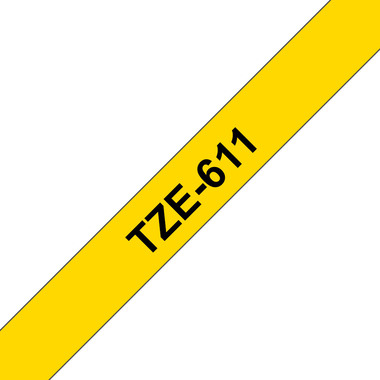 PTOUCH Nastro, plastific. nero/giallo TZe-611 PT-1280VP 6 mm