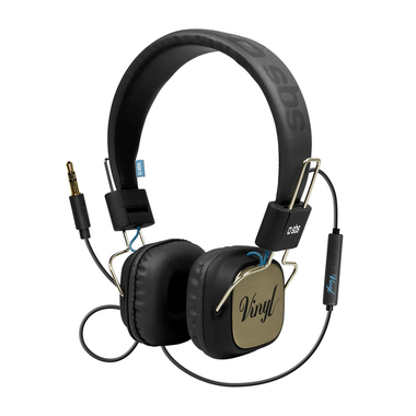 Headphone DJ VYNIL with stereo cable, answer/end button and microphone, frequency 18HZ - 24KHZ blue