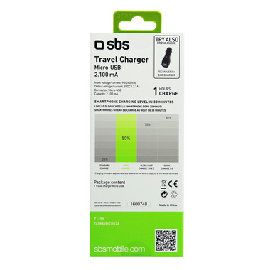 Reiseladegerät 2100 mAh mit Micro-USB-Stecker