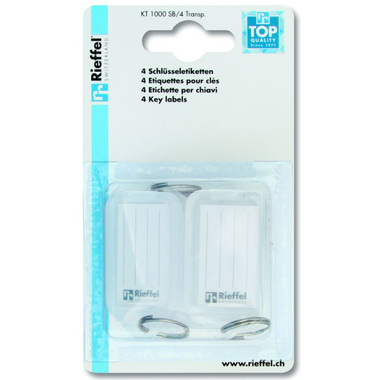 RIEFFEL SWITZERLAND Etichette chiave 38x22mm A15836 trasparente 4 pezzi