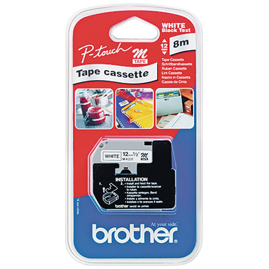 PTOUCH Band,nicht lam. schwarz/weiss M-K231SBZ zu PT-65/75/85/110 12mm/4m