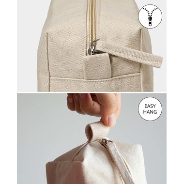 I AM CREATIVE Borsa da toilette 19x9x8.5cm MAA1212.13 natura, cotone