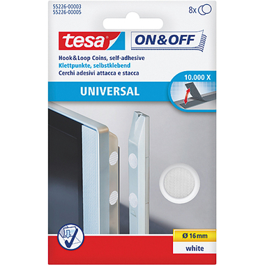 TESA Cerchi adesivi att+stacca 16mm 552260000 bianco 8 pz.
