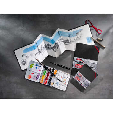 HAHNEMÜHLE Leporello ZigZag 5x5cm 10625005 bianco, 300g 18 pagine