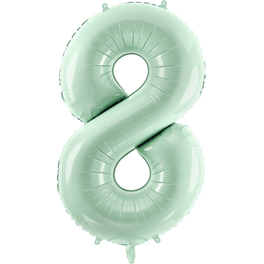 PARTYDECO Folienballon Ziffer 8 72cm FB230G-8-012 hellgrün