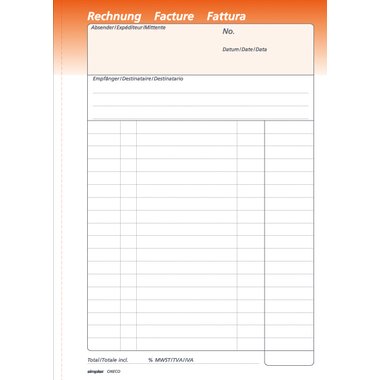 SIMPLEX Rechnung Oneco (d/f/i) A5 15455 50/50/50 Bl. 1./2. Bl.