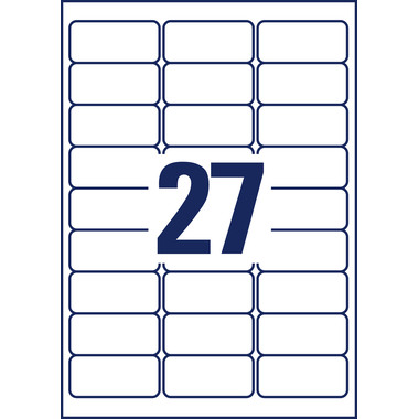 AVERY ZWECKFORM Étiquett.univers. 63,5x29,6mm J4792-25 InkJet, blanc 675pcs./25fl.