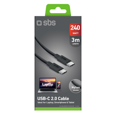 USB-C Kabel 240W 3m Laden und Daten | SBS