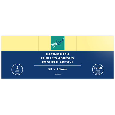 BÜROLINE Note adesive 50x40mm 133030 giallo 3x100 fogli