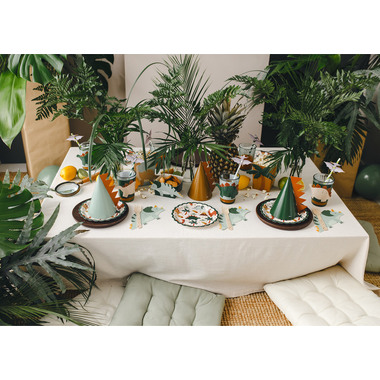 PARTYDECO Bechermanschetten NKP2 Dinoaurier 6 Stück