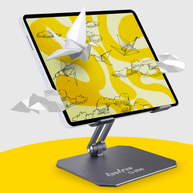 This stand will help you draw, write or read on your devices: adjust it to your liking to choose the best working or viewing mode