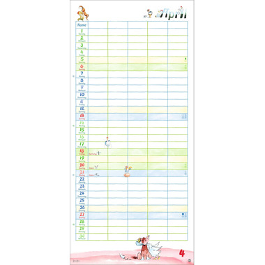 HEYE Familienplaner H. Heine 2025 1586+25 DE 21x45cm