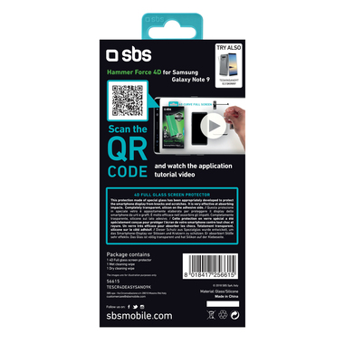 Glass screen protector Friendly per Samsung Galaxy Note 9