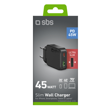 45-W-USB-C-Ultra-Slim-Wandladegerät mit 2 Anschlüssen | SBS