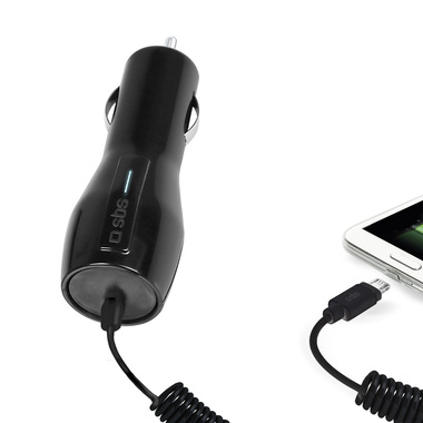 Car charger 2100 mAh with cable and micro USB connector