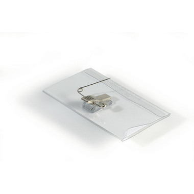 DURABLE Badge avec pince combiné 810119 transp., PVC, 54x90mm 50 pcs.