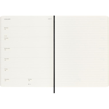 MOLESKINE Agenda settimanale note 25/26 8056999275495 18M foderato SC nero 19x25cm
