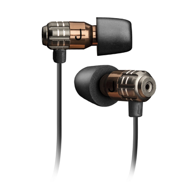 Kabel-Stereo-Headset in Metallausführung, mit Anrufannahme/beendigungs-Taste, 3,5-mm-Klinkenstecker, Ohrstöpsel-Set aus Memory-Schaum inklusive